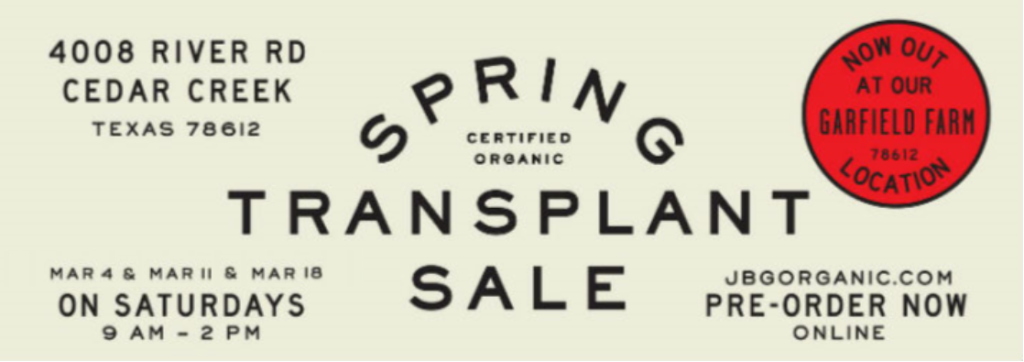 2017 Spring Transplant Sale Banner